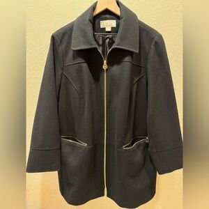 Michael Kors wool plus size black dress coat